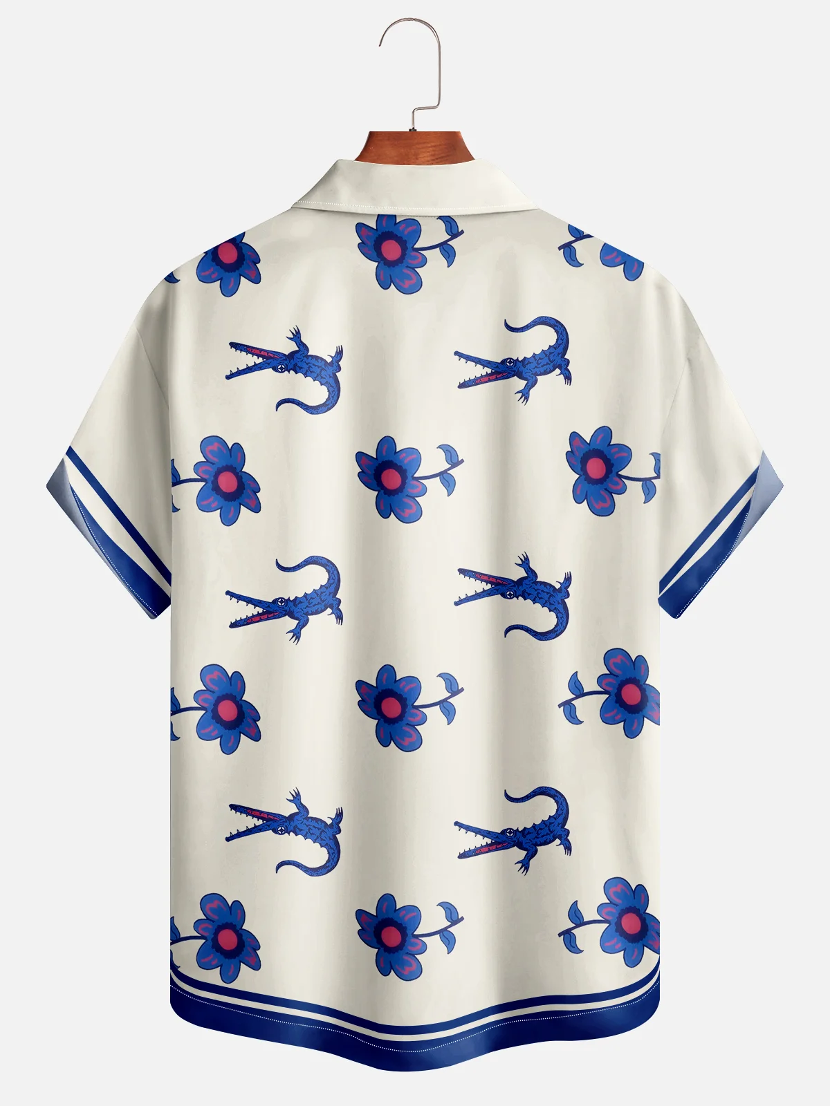 Hardaddy Light Blue White Lotus Alligator Dress Shirt 
