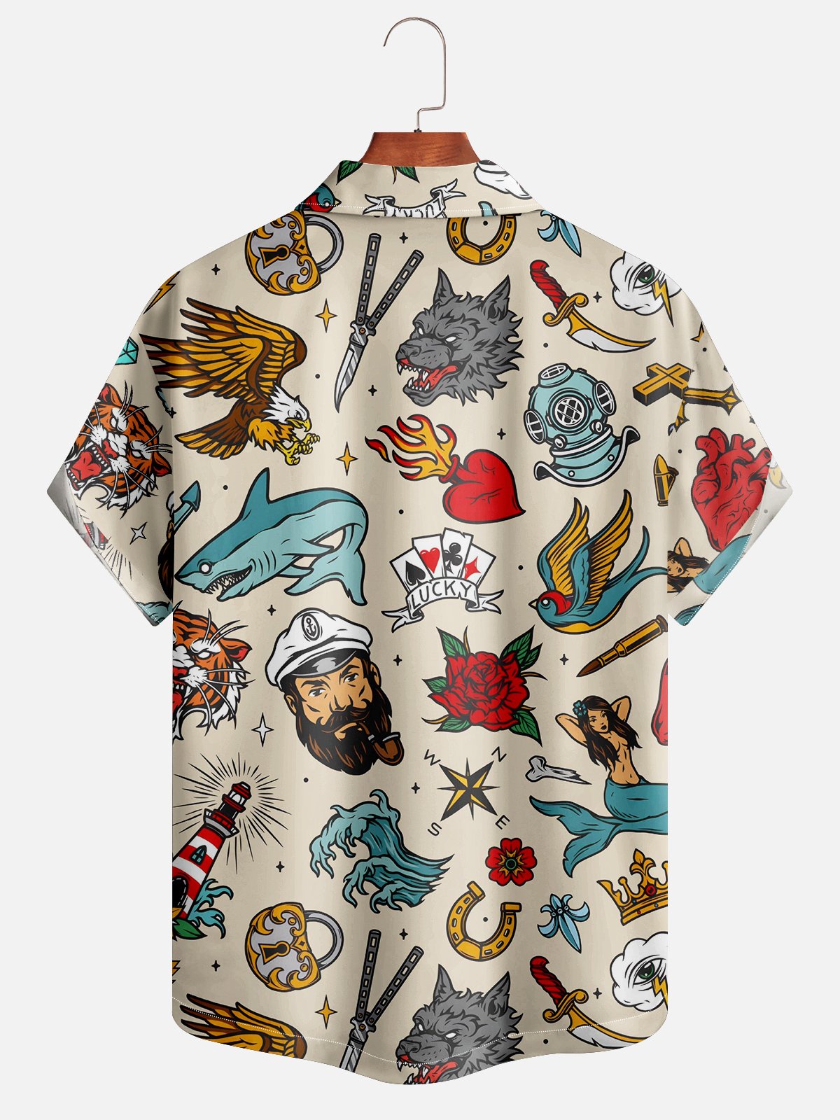 Hardaddy Moisture-wicking Vintage Tattoo Hawaiian Shirt