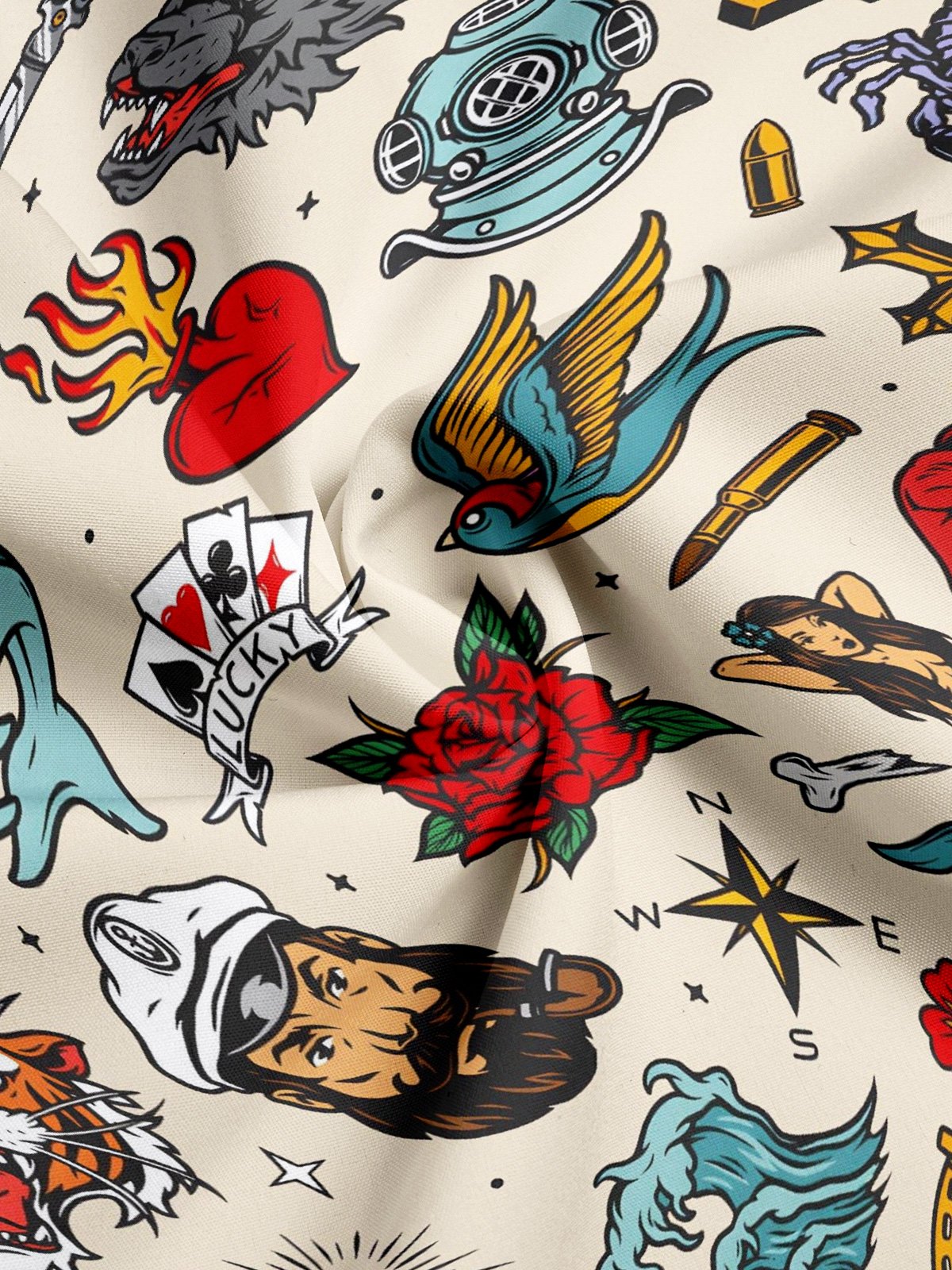 Hardaddy Moisture-wicking Vintage Tattoo Hawaiian Shirt