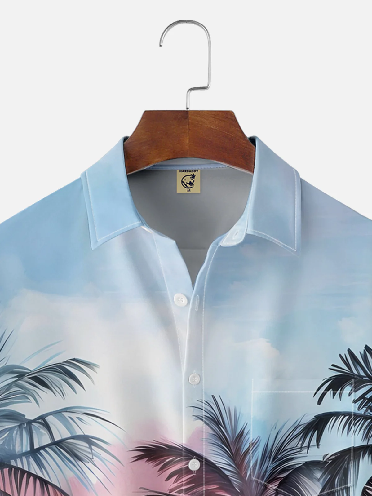 Hardaddy Moisture-wicking Coconut Tree Chest Pocket Hawaiian Shirt