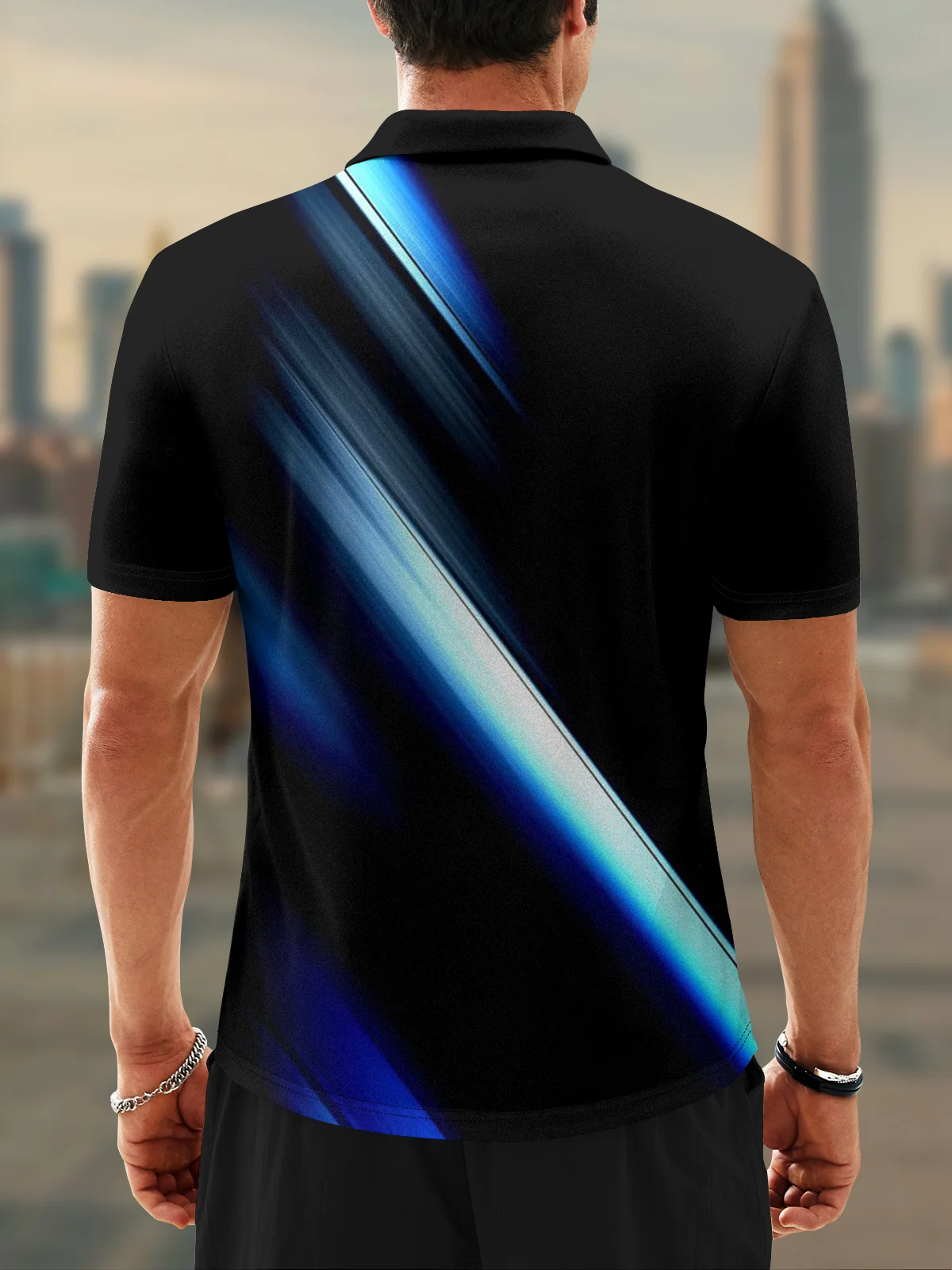 Hardaddy Moisture wicking Golf Polo 3D 3D Abstract Gradient Color Geometry