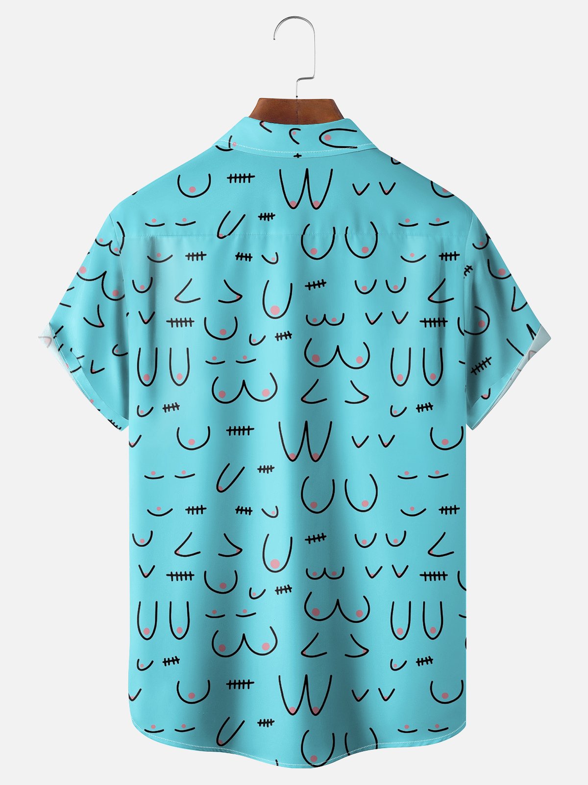 Hardaddy Moisture-wicking Abstract Geometric Chest Pocket Casual Boob Shirt For Men