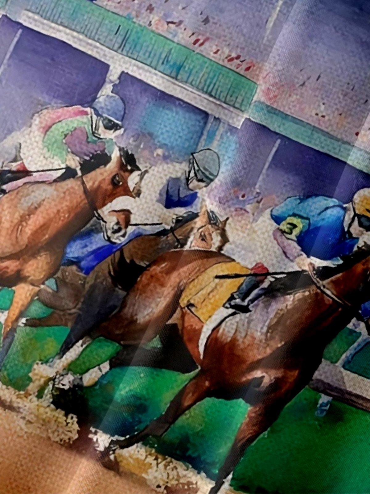 Men's Kentucky Derby Attire Moisture-Wicking Horse Racing Print Shirt