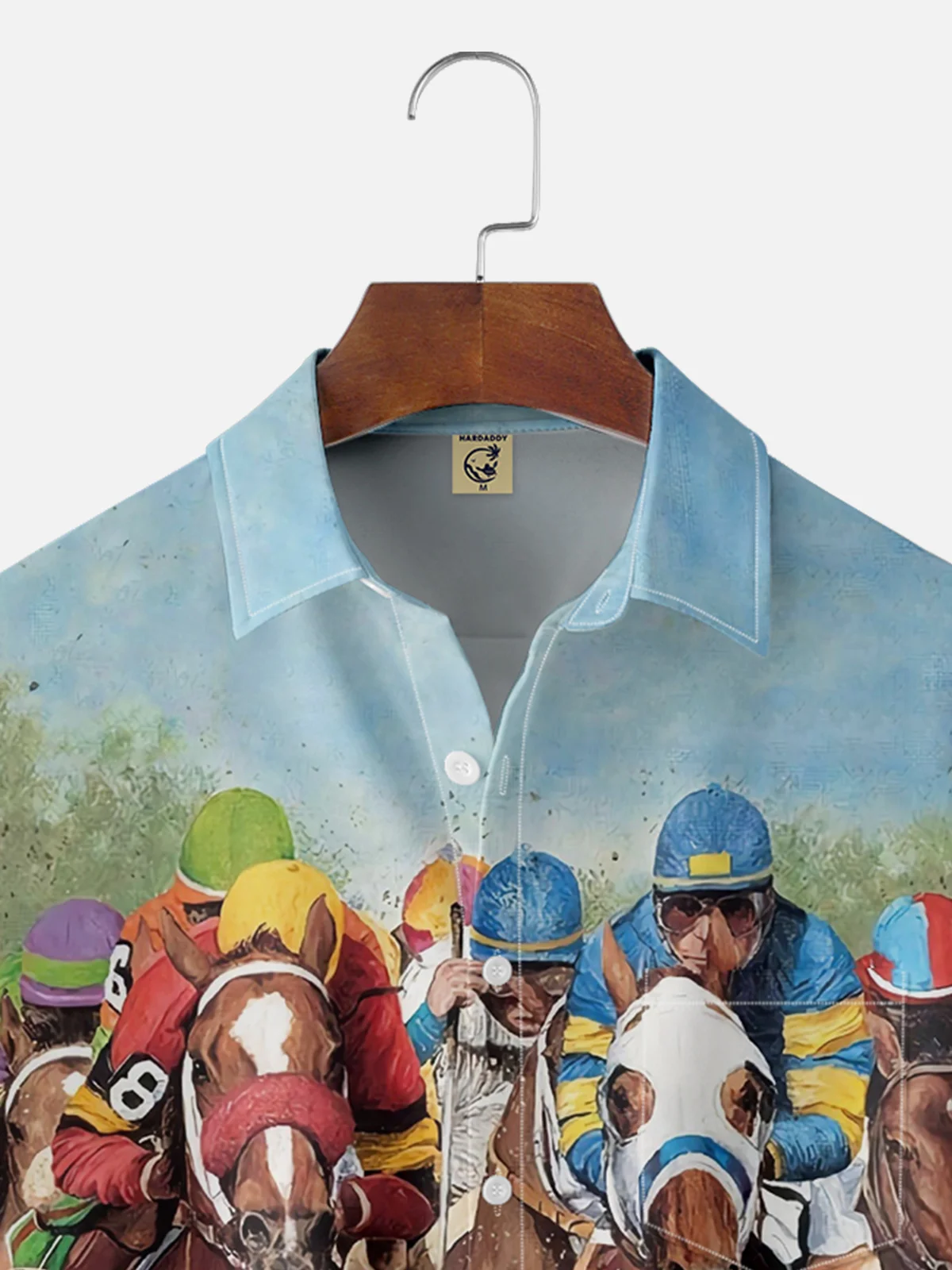 Men's Kentucky Derby Attire Moisture-Wicking Horse Racing Print Shirt
