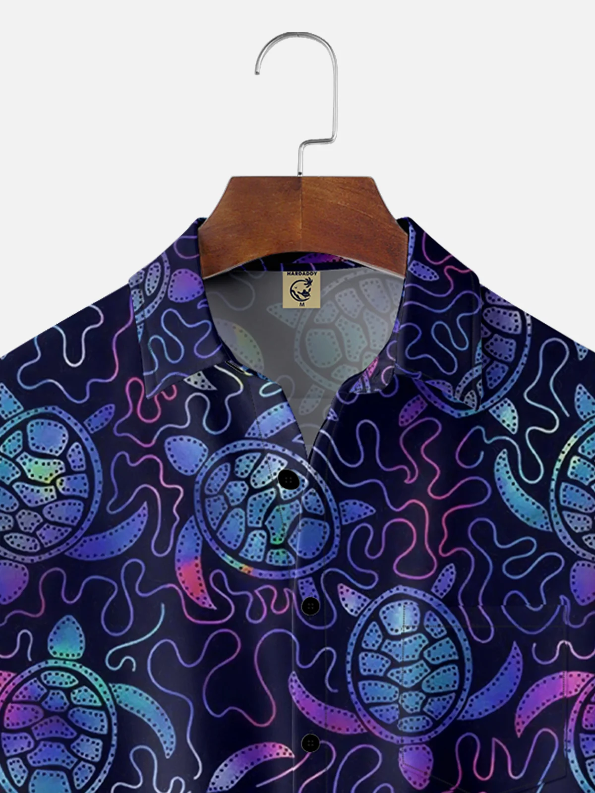 Moisture-wicking Sea Turtle Chest Pocket Hawaiian Shirt