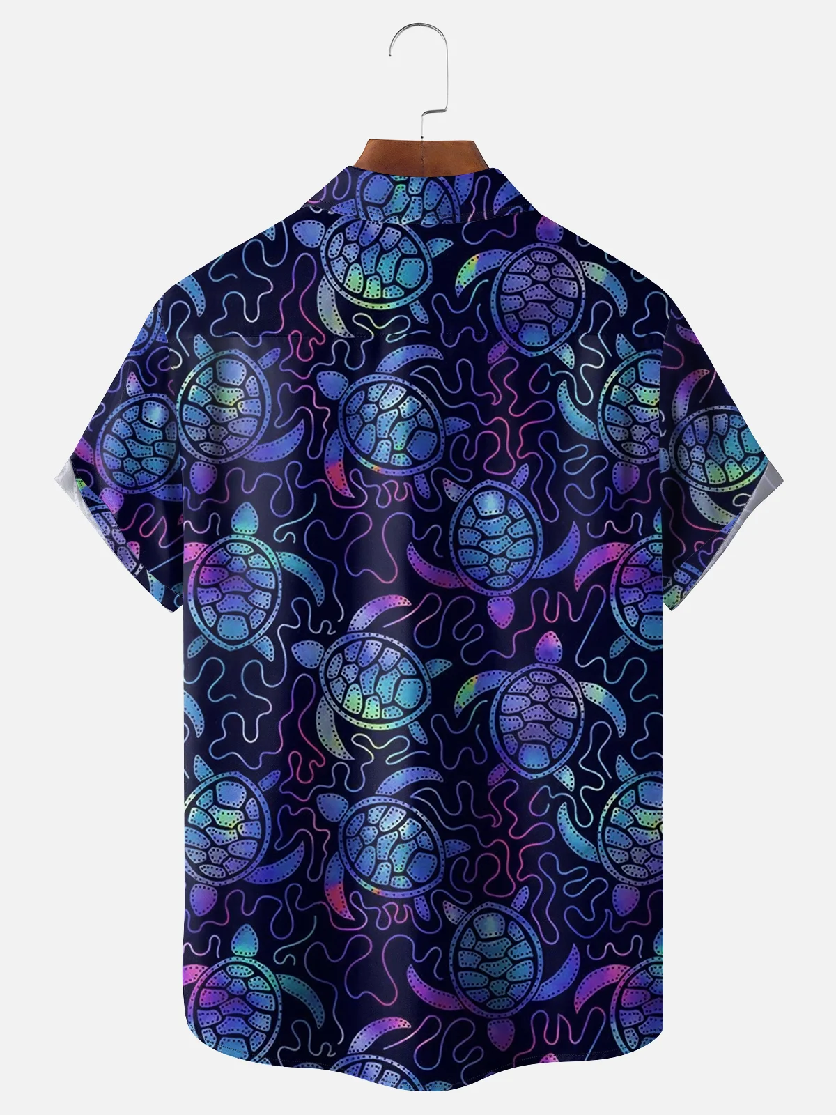 Moisture-wicking Sea Turtle Chest Pocket Hawaiian Shirt
