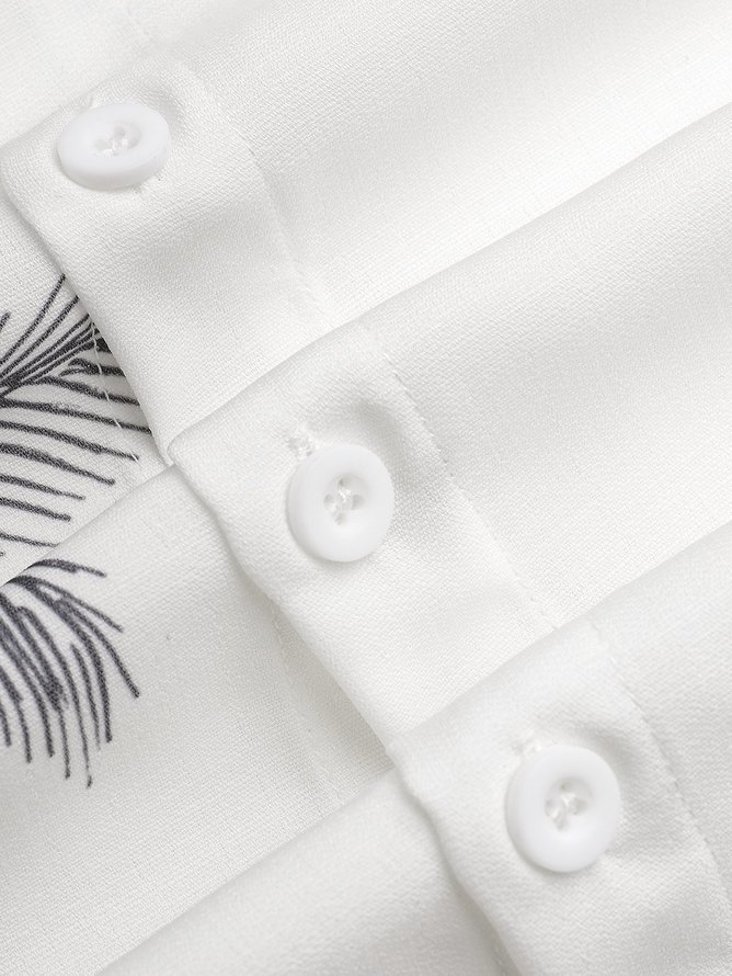 Tall Size Moisture-wicking Coconut Tree Short Sleeve Resort Shirt