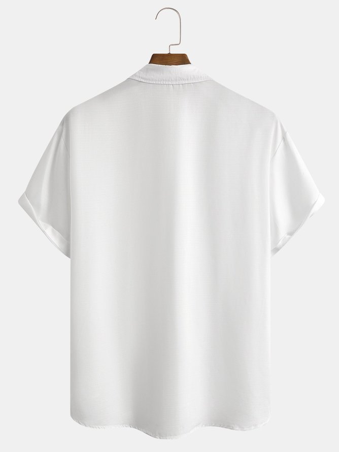 Tall Size Moisture-wicking Coconut Tree Short Sleeve Resort Shirt