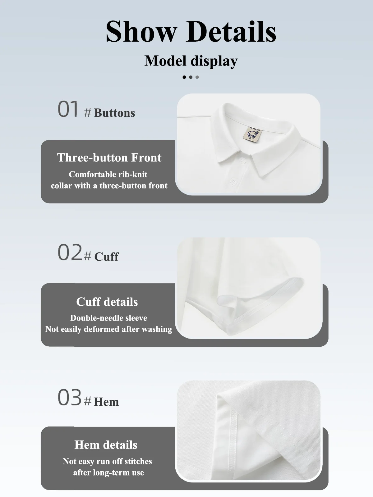 Moisture Wicking Golf Polo 3D Geometry