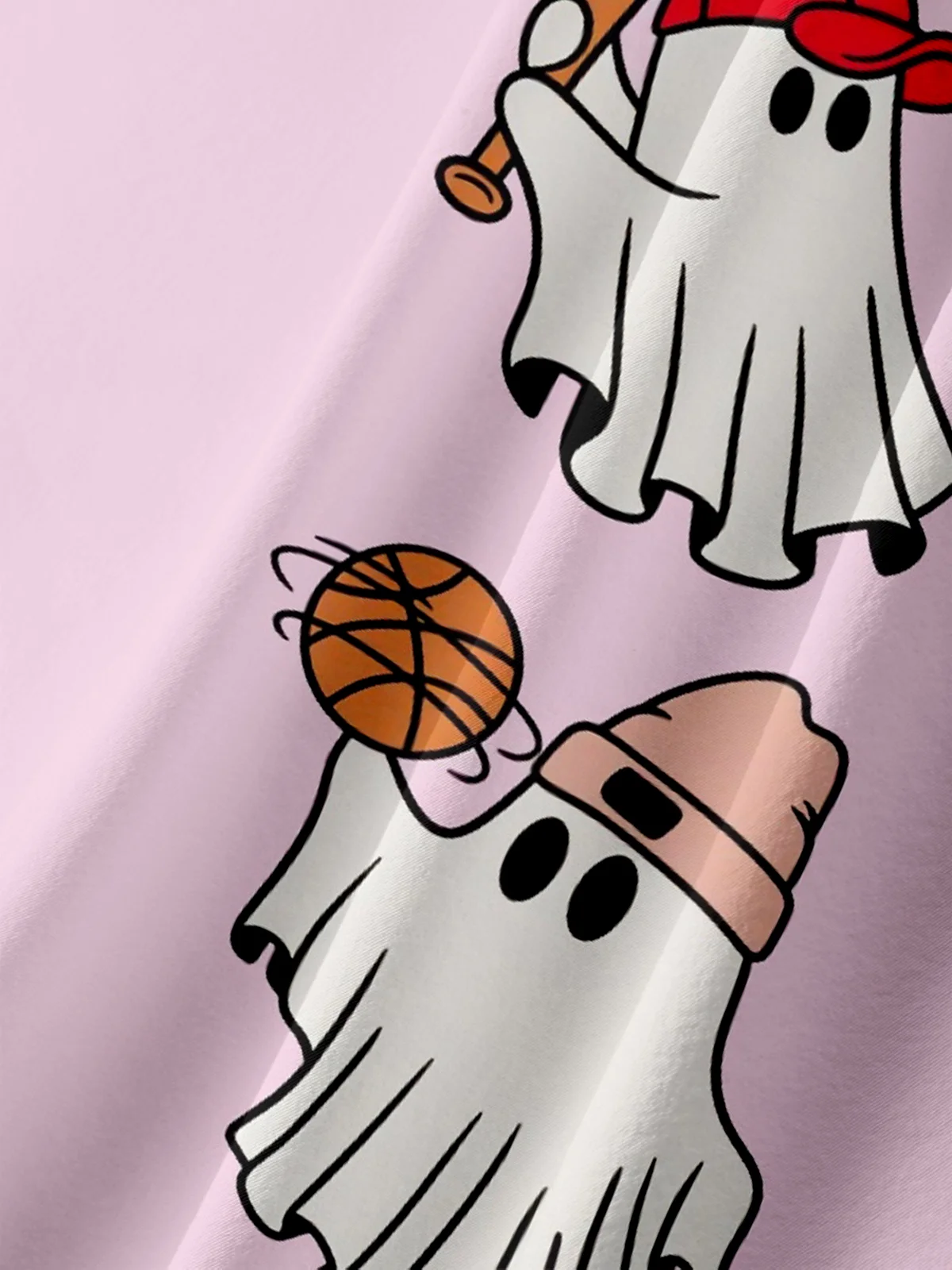 Moisture-wicking Halloween Ghost Playing Ball Chest Pocket Casual Shirt