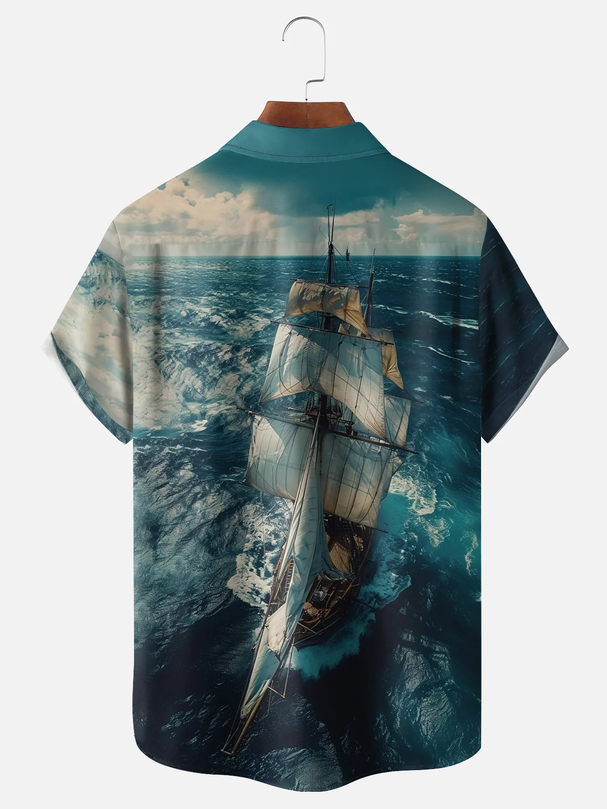 Moisture-wicking Great Sailing Sailing Chest Pocket Hawaiian Shirt