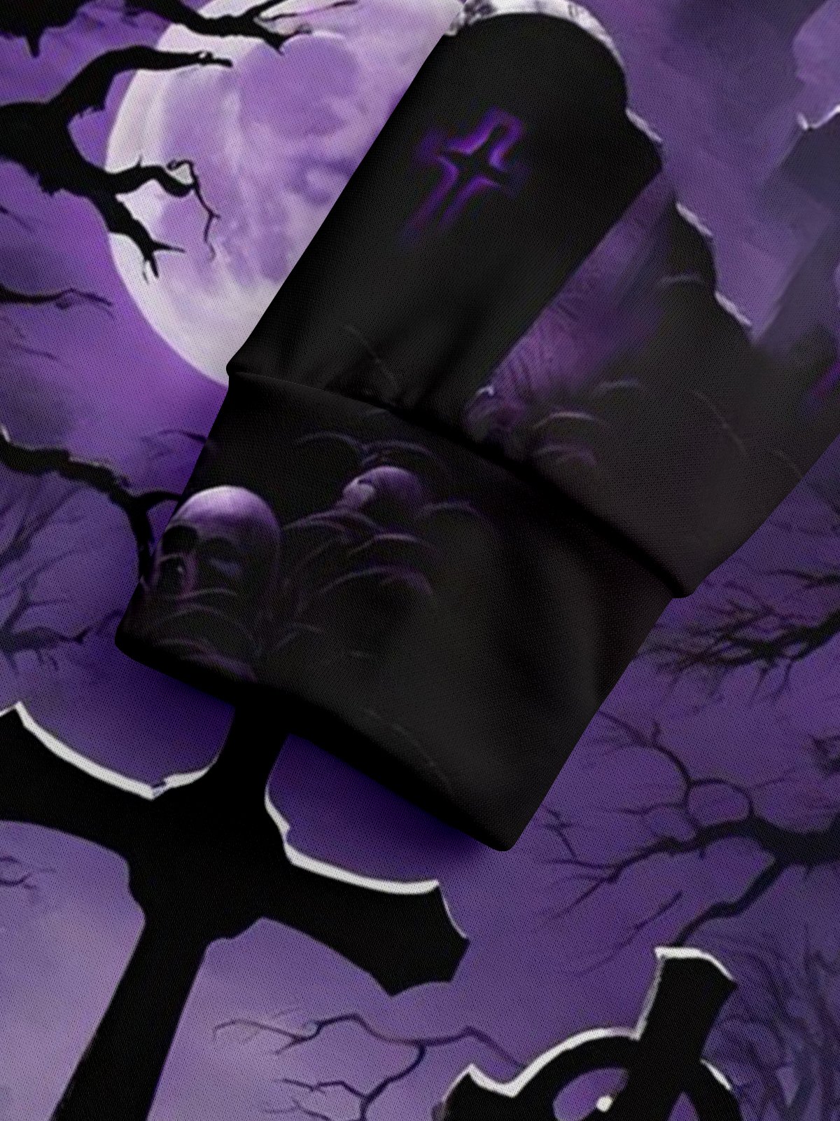 Halloween Purple Graveyard Painting Hoodie Sweatshirt