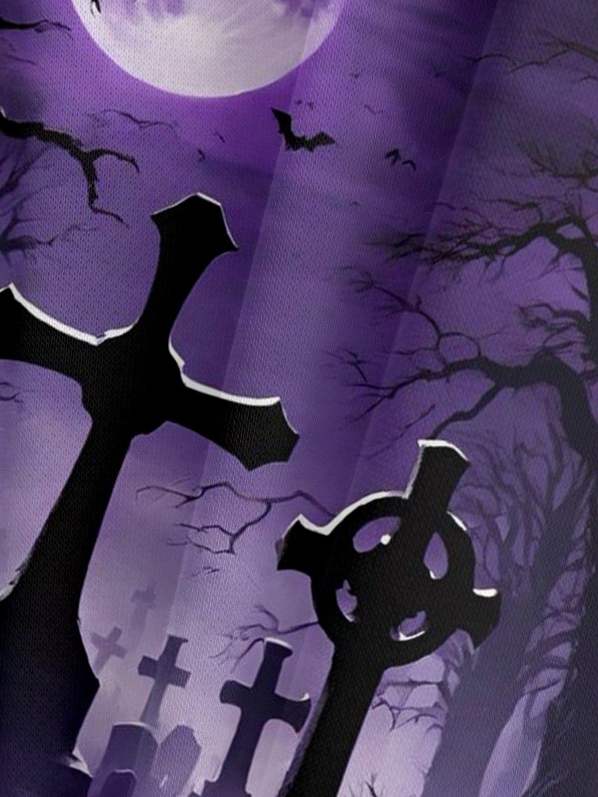Halloween Purple Graveyard Painting Hoodie Sweatshirt