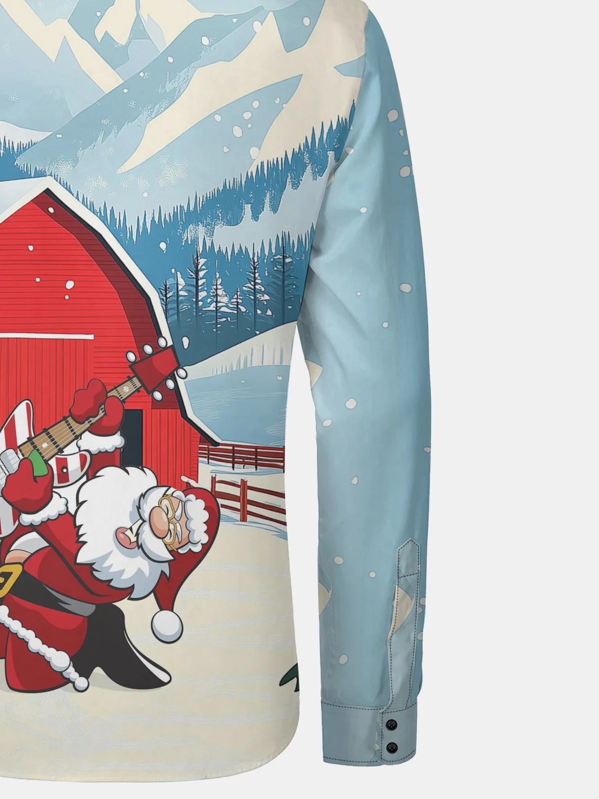 Christmas Santa Claus Long Sleeve Casual Dress Shirt