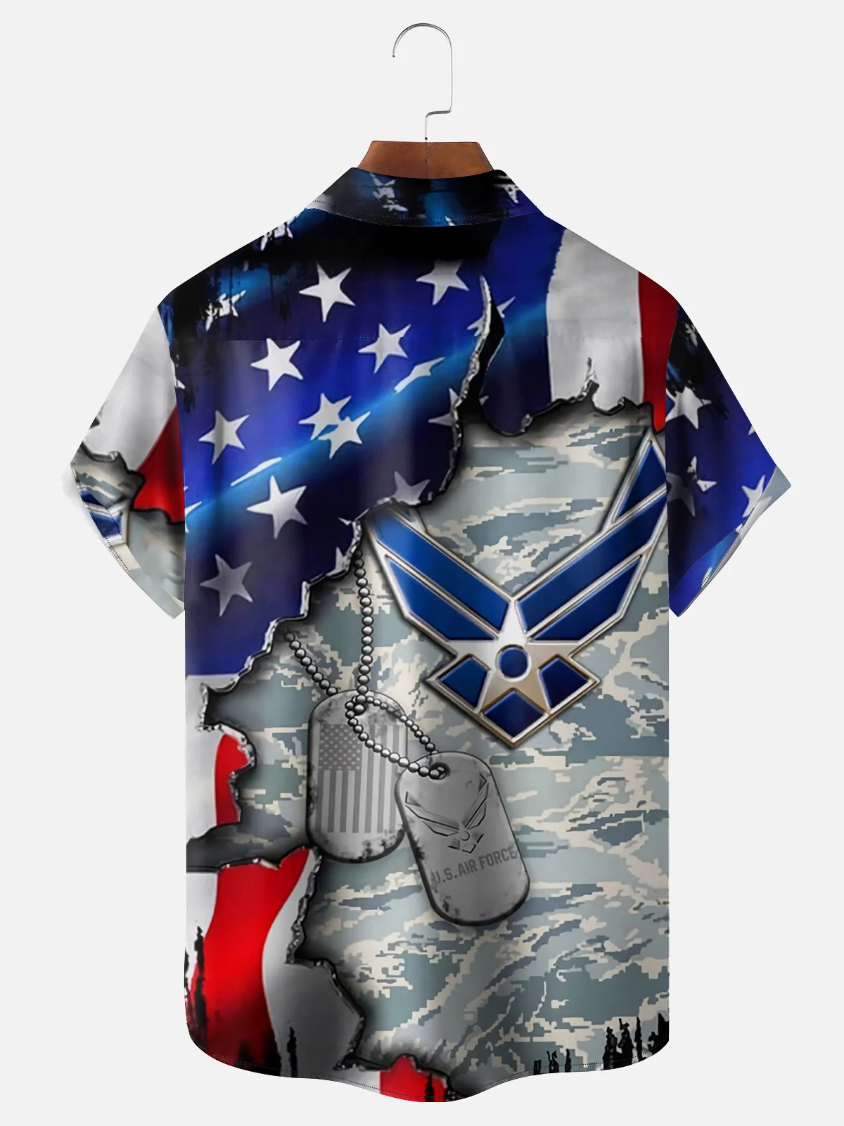 Moisture-wicking Air Force Veterans Day Chest Pocket Casual Shirt
