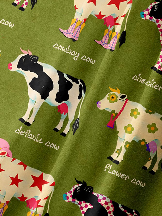 Tall Size Andreea Dumuta Artist Collaboration Illustration Moisture-wicking Chest Pocket Casual Shirt