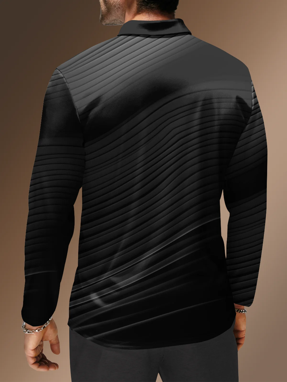 Moisture Wicking Art Abstract Print Gradient Color Golf Polo