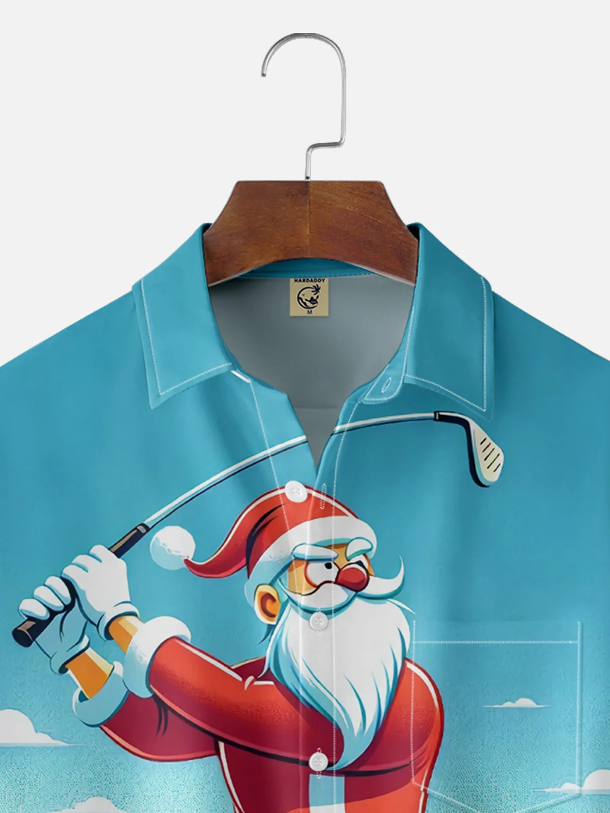 Moisture Wicking Christmas Golf Chest Pocket Casual Shirt