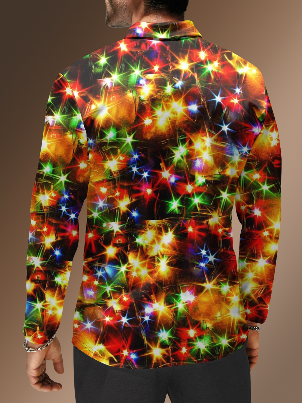 Moisture Wicking Christmas Lights Golf Polo