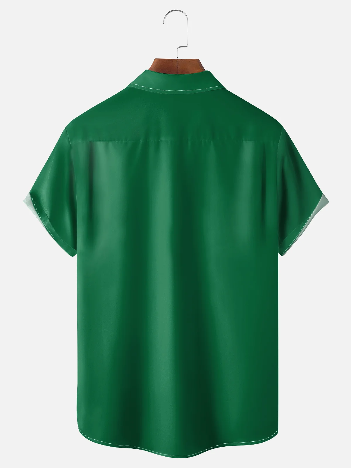 Moisture Wicking Christmas Santa Chest Pocket Casual Bowling Shirt