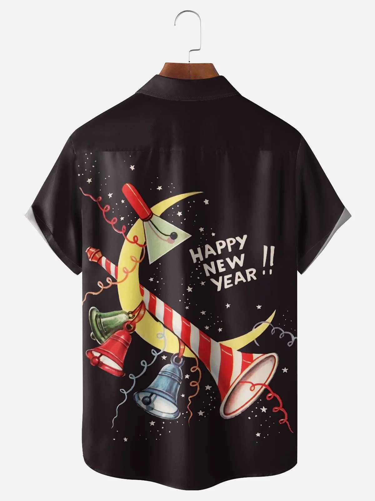 Moisture-wicking Christmas New Year Chest Pocket Casual Shirt