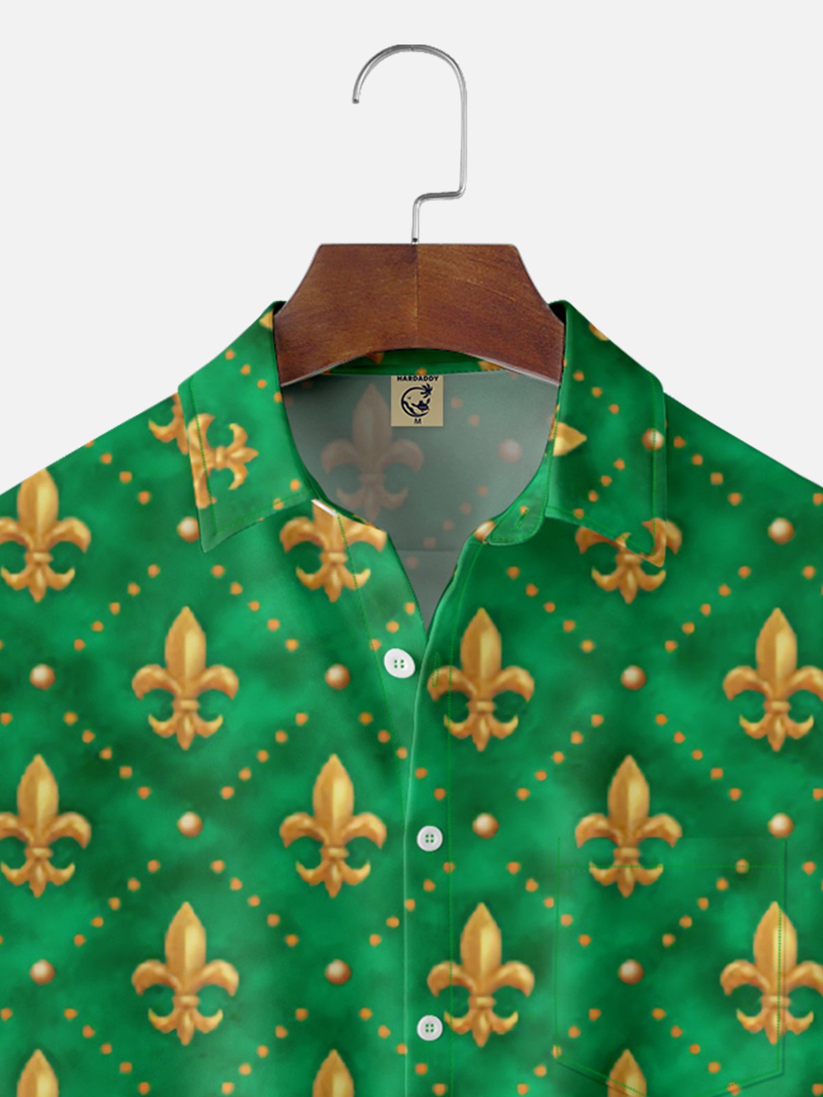 Mens Fleur de lis Print Casual Breathable Short Sleeve Hawaiian Shirts