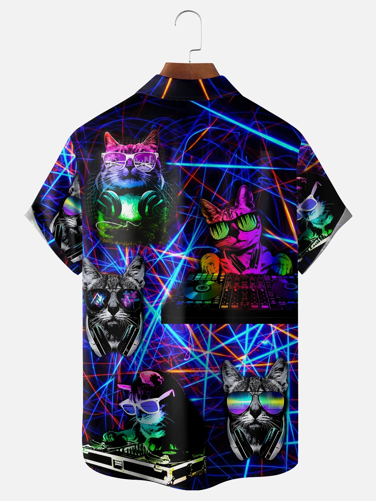 Hardaddy Music Cat Chest Pocket Short Sleeve Shirt