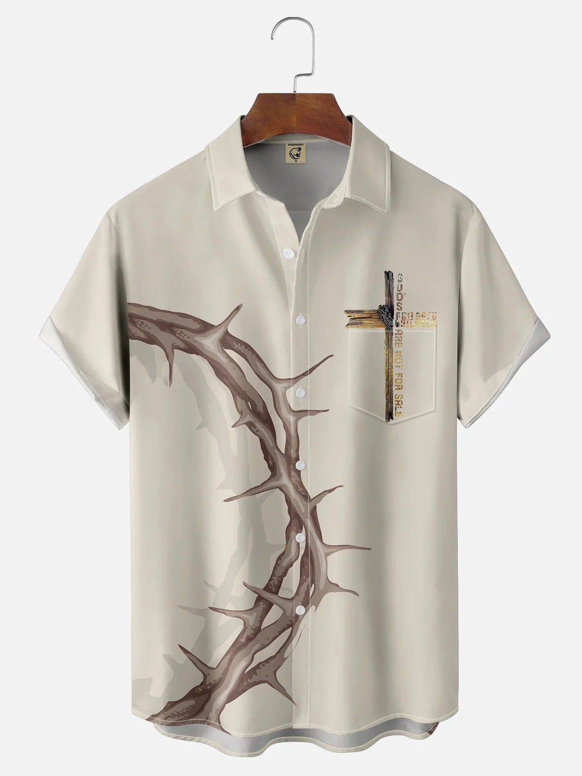 Moisture-wicking Religion Christ "God's Children Are Not For Sale" Chest Pocket Casual Shirt