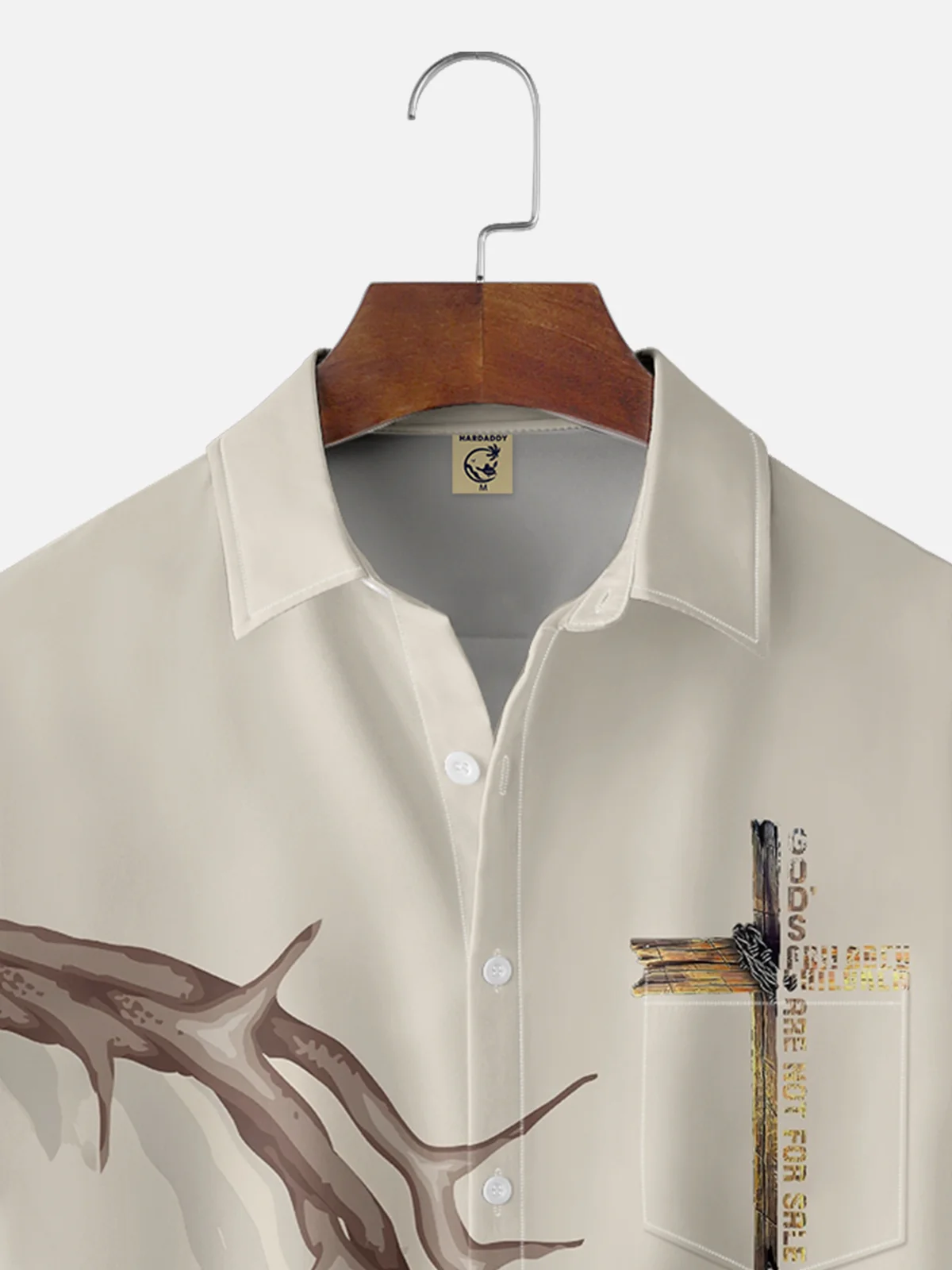Moisture-wicking Religion Christ "God's Children Are Not For Sale" Chest Pocket Casual Shirt