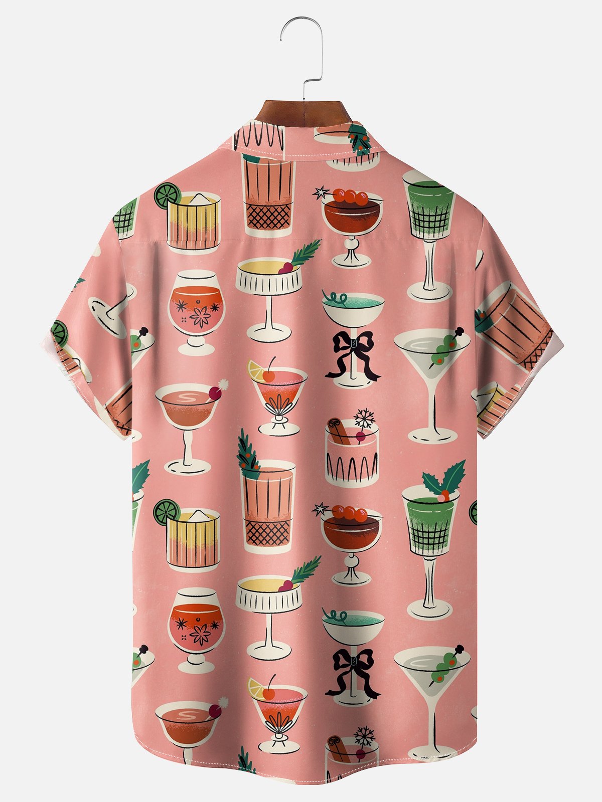 Moisture-wicking Mid-century Cocktail Chest Pocket Hawaiian Shirt