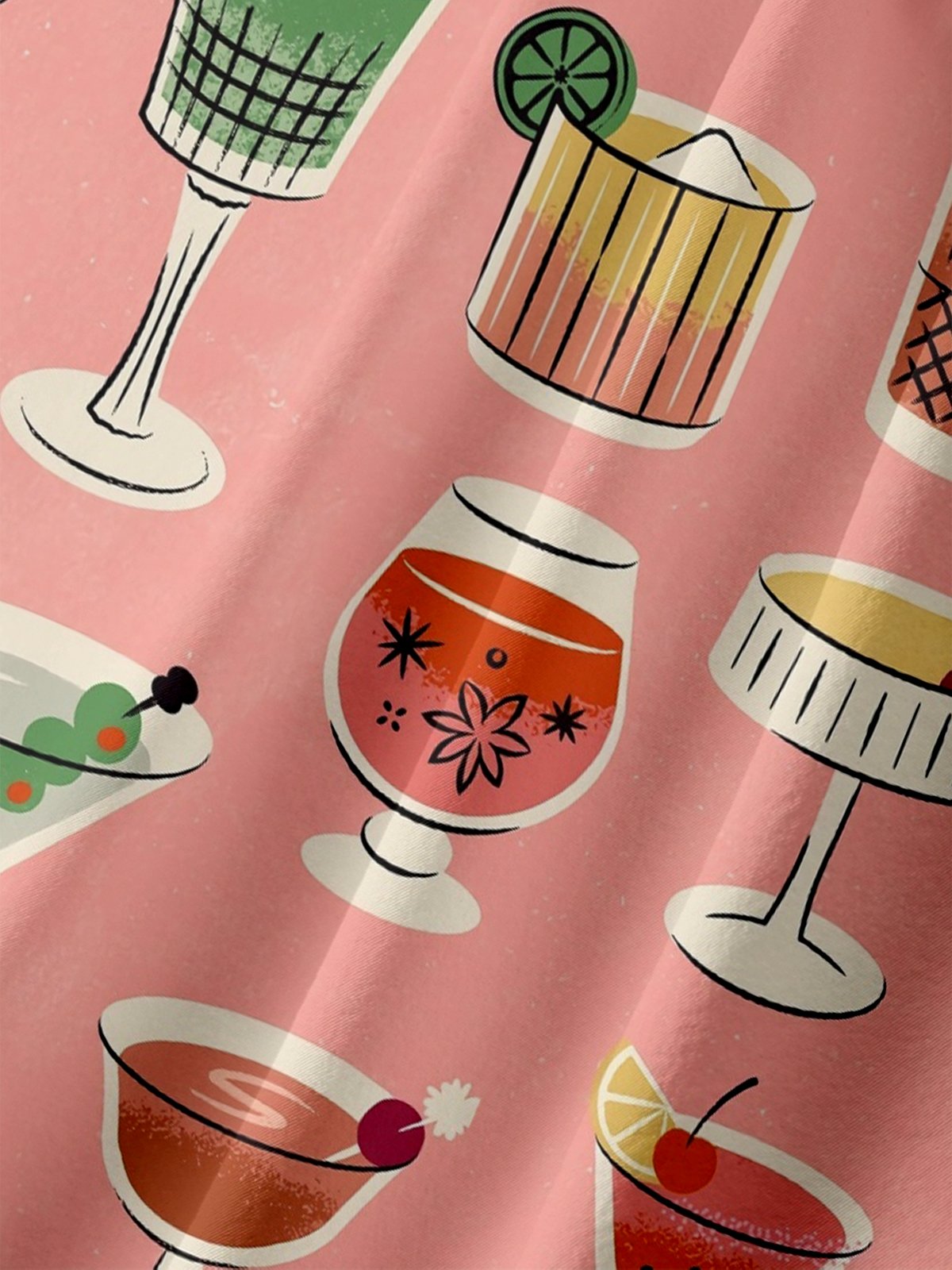 Moisture-wicking Mid-century Cocktail Chest Pocket Hawaiian Shirt