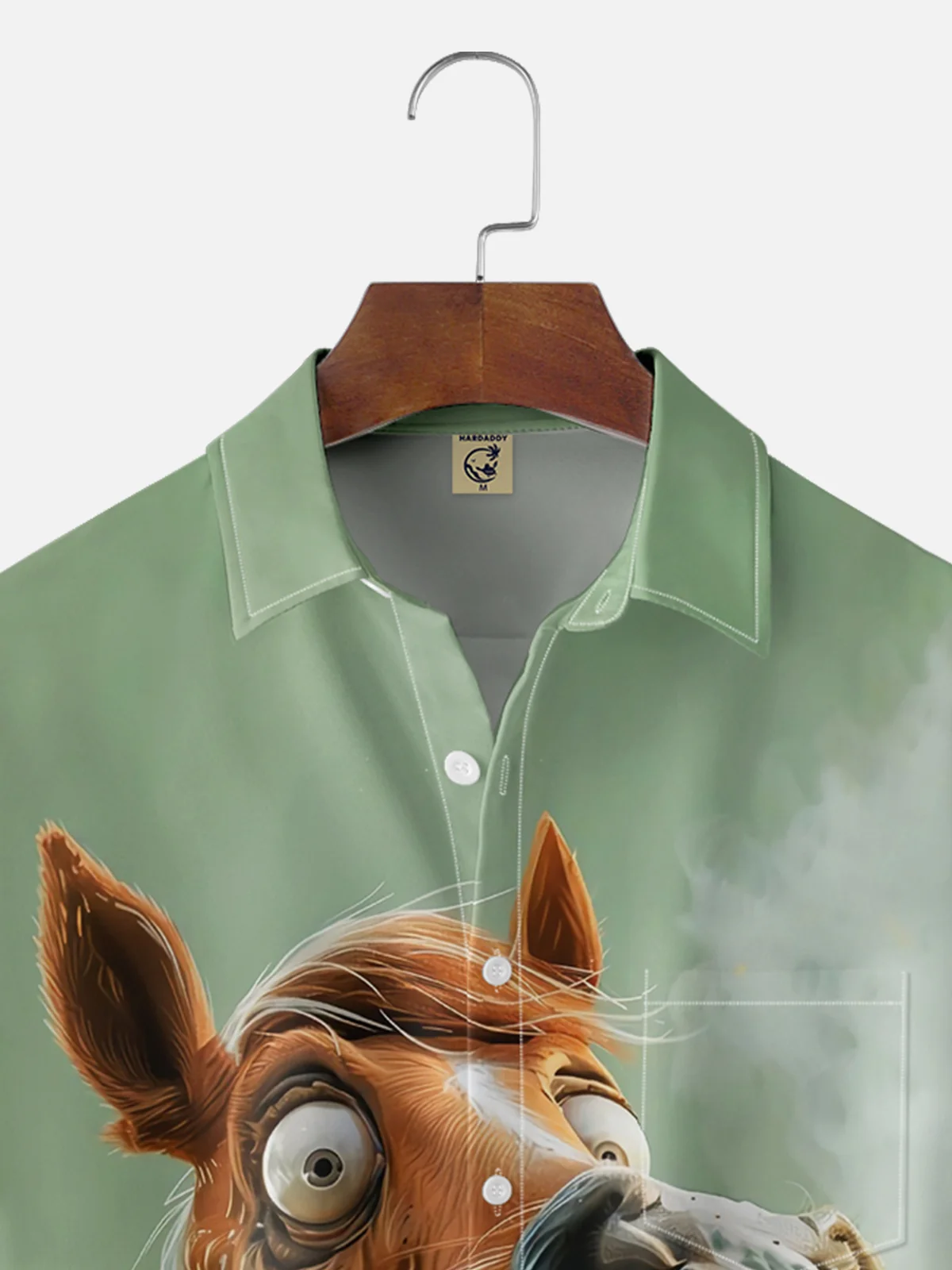 Moisture-wicking Horse Chest Pocket Hawaiian Shirt