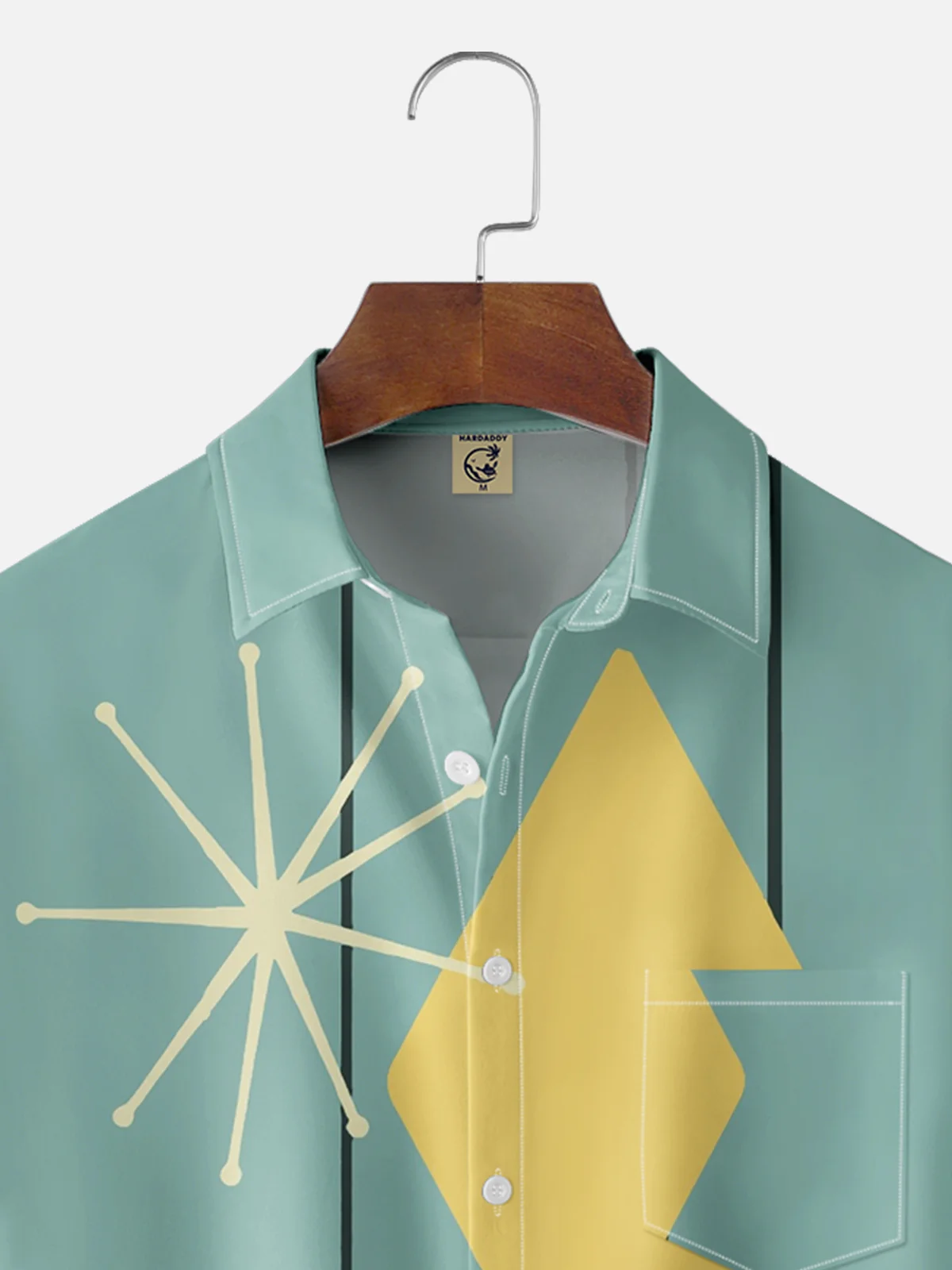 Tall Size Moisture-wicking Geomatric Chest Pocket Casual Shirt