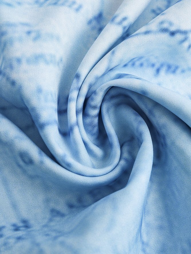 Tall Size Moisture-wicking Map Chest Pocket Casual Shirt