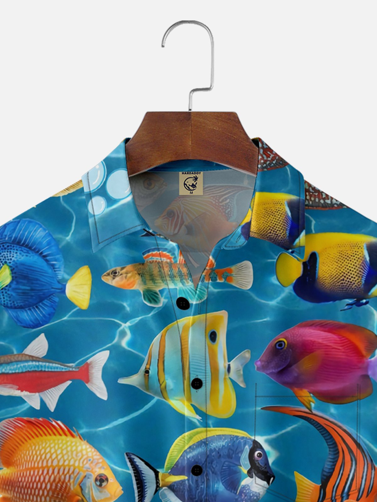 Moisture-wicking Marine Fish Chest Pocket Hawaiian Shirt