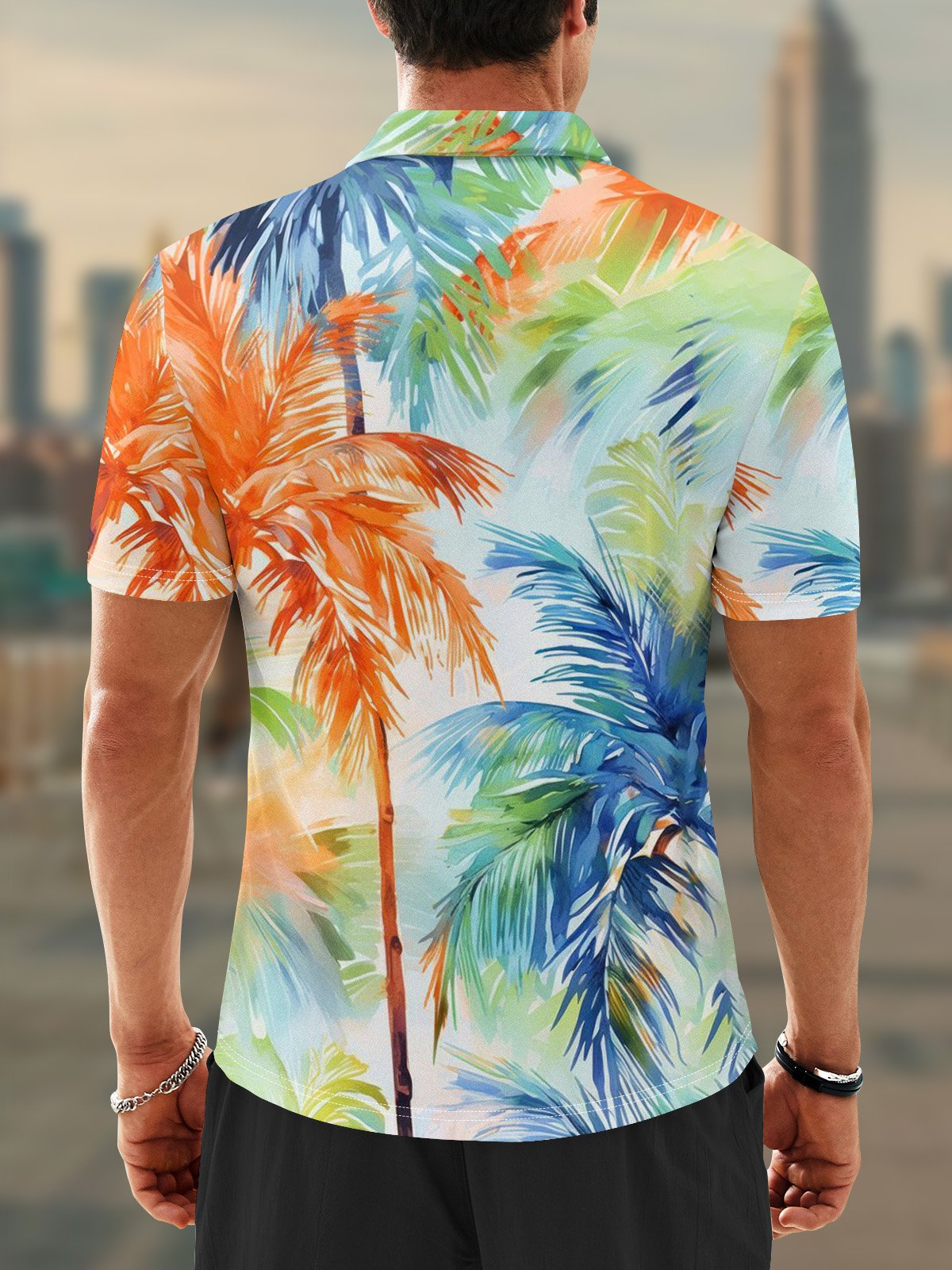 Moisture Wicking Hawaiian Coconut Trees Golf Polo