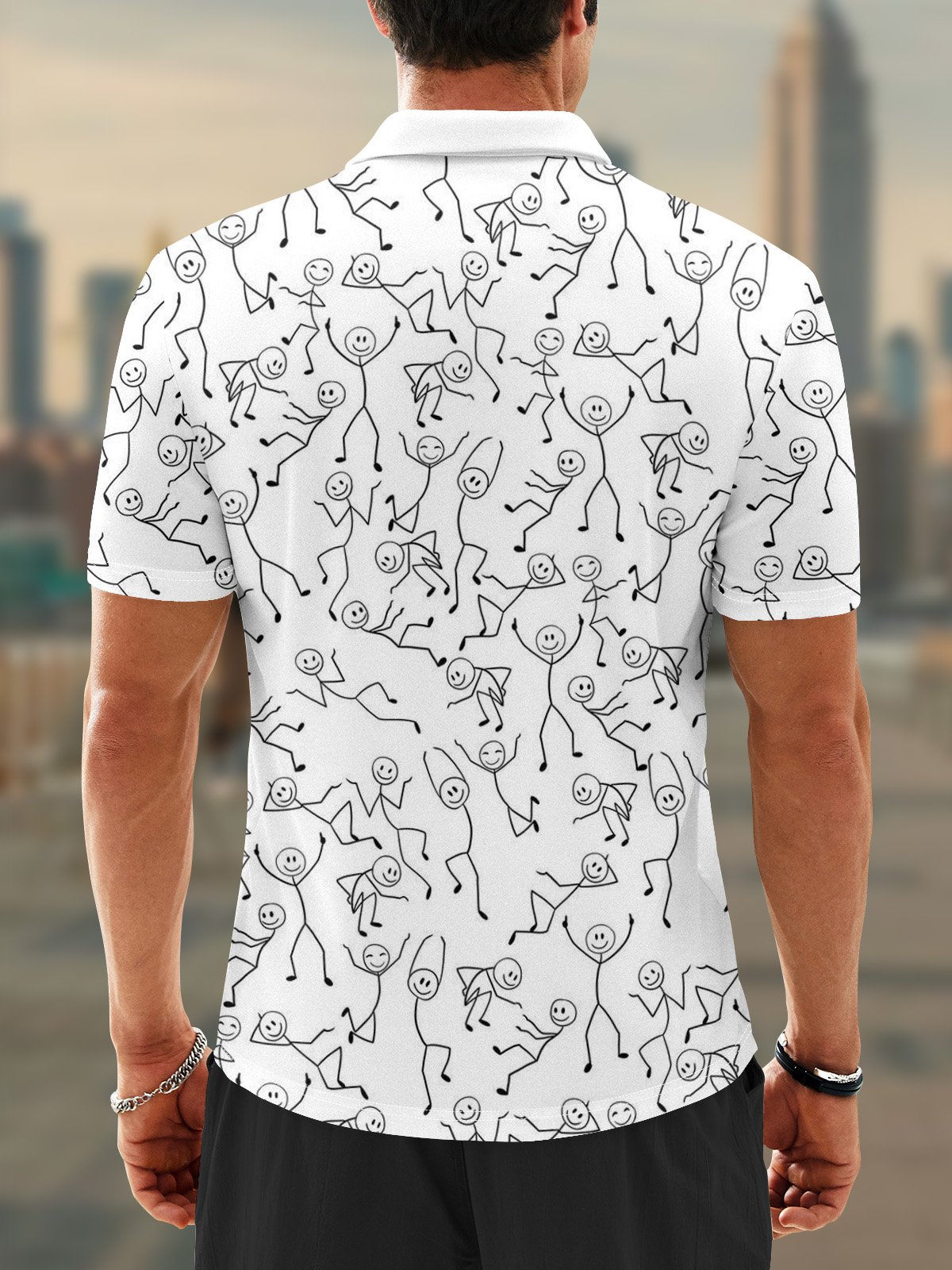 Moisture Wicking Abstract Line Drawing Of Artistic Figures Golf Polo