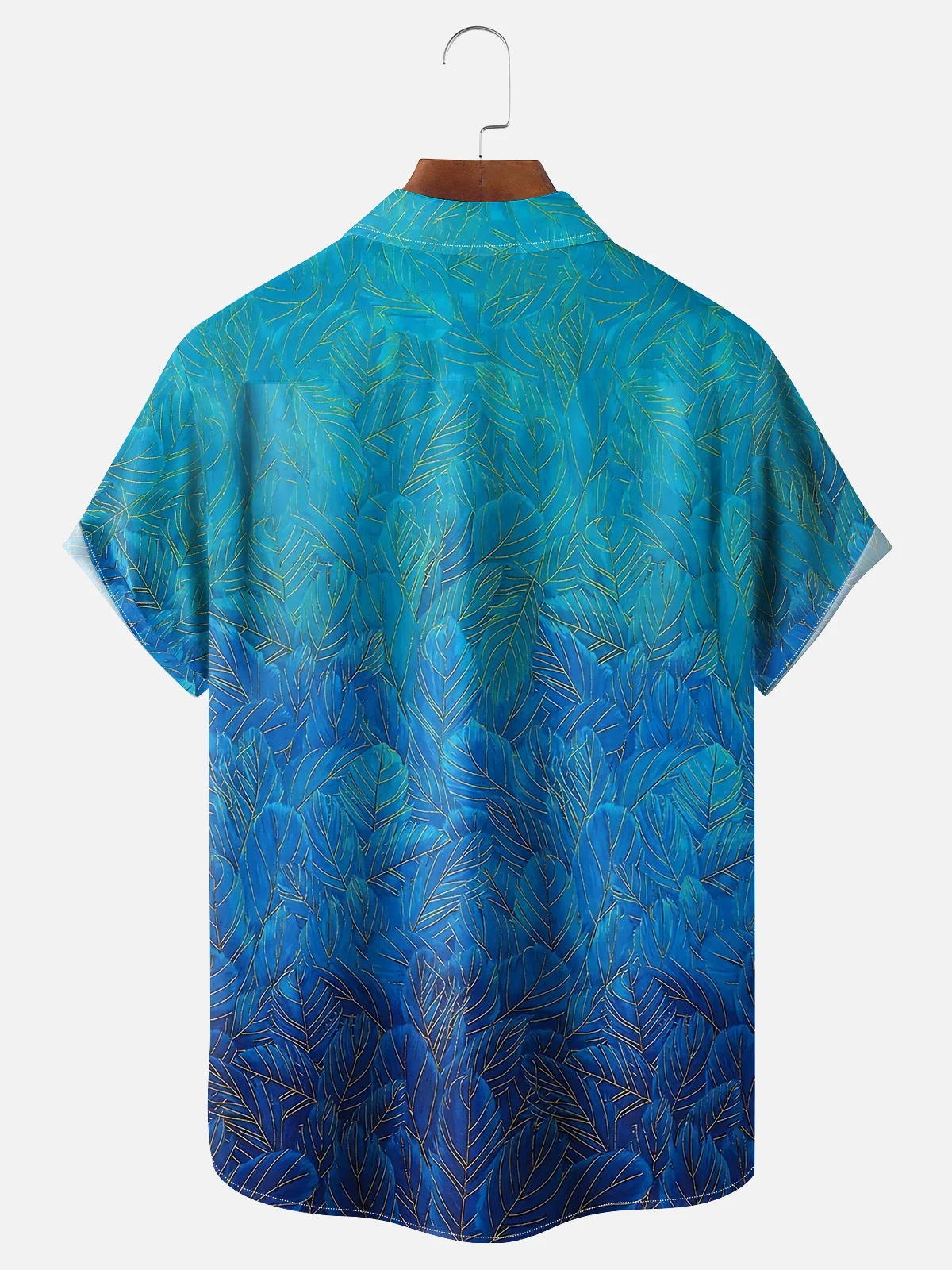 Moisture Wicking Gradient Floral Floral Chest Pocket Hawaiian Shirt