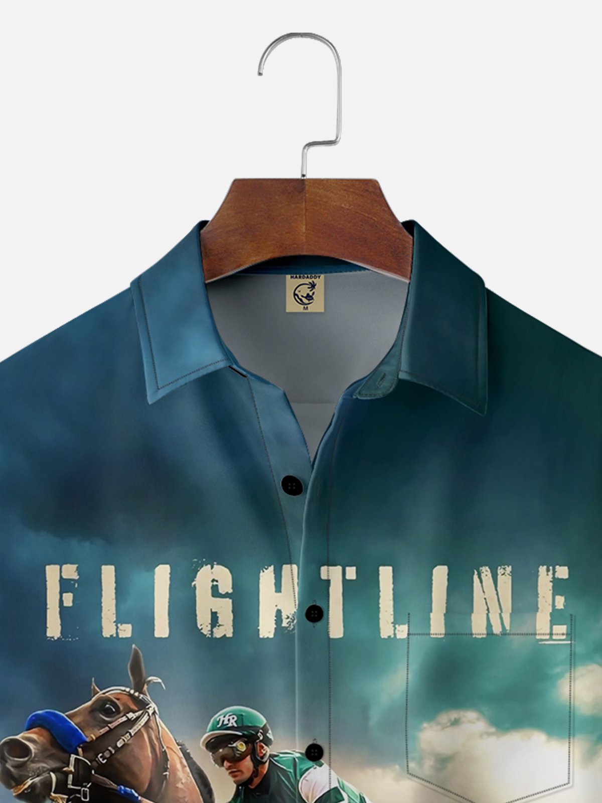 Moisture-wicking Kentucky Derby Horse Racing Chest Pocket Casual Shirt