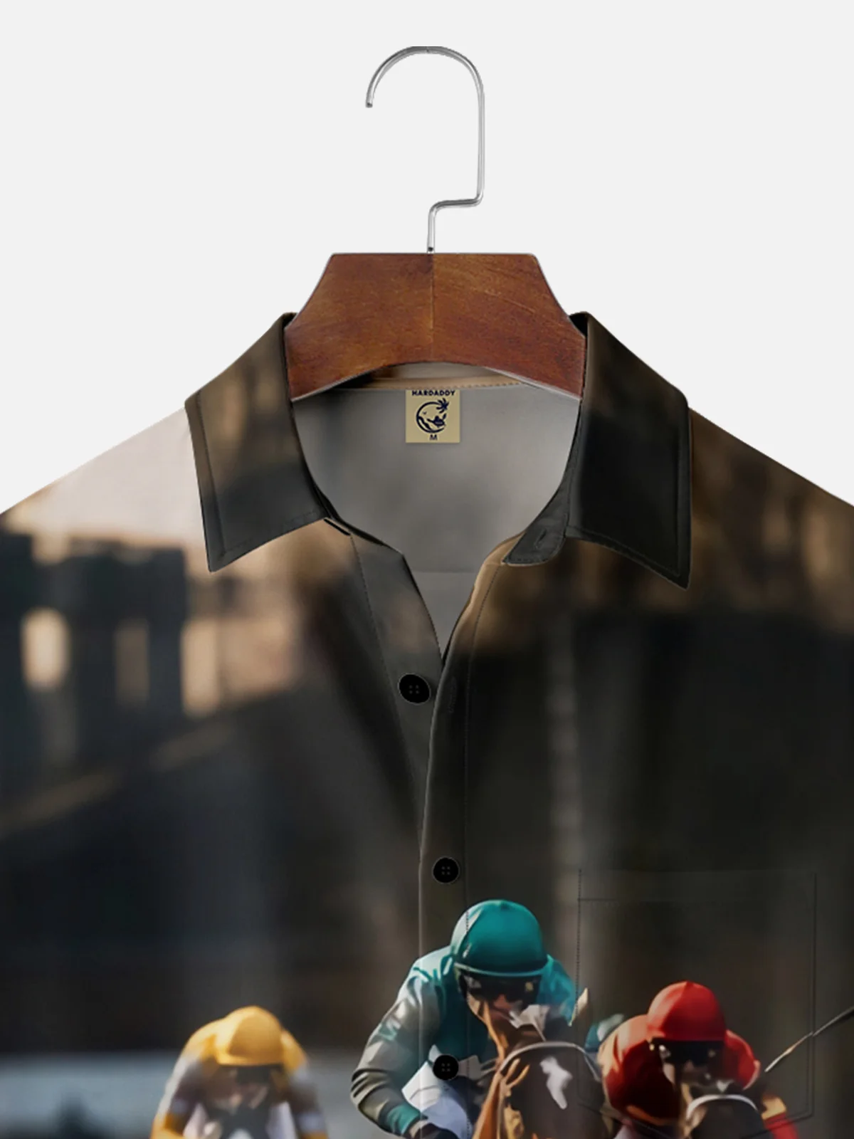 Moisture-wicking Kentucky Derby Horse Racing Chest Pocket Casual Shirt