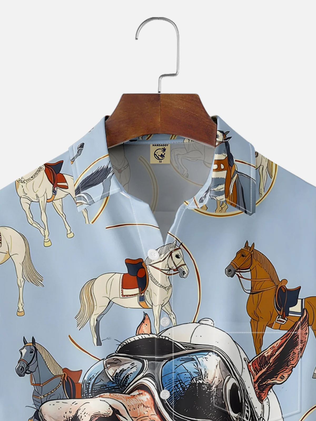Moisture-wicking Kentucky Derby Horse Race Chest Pocket Casual Shirt