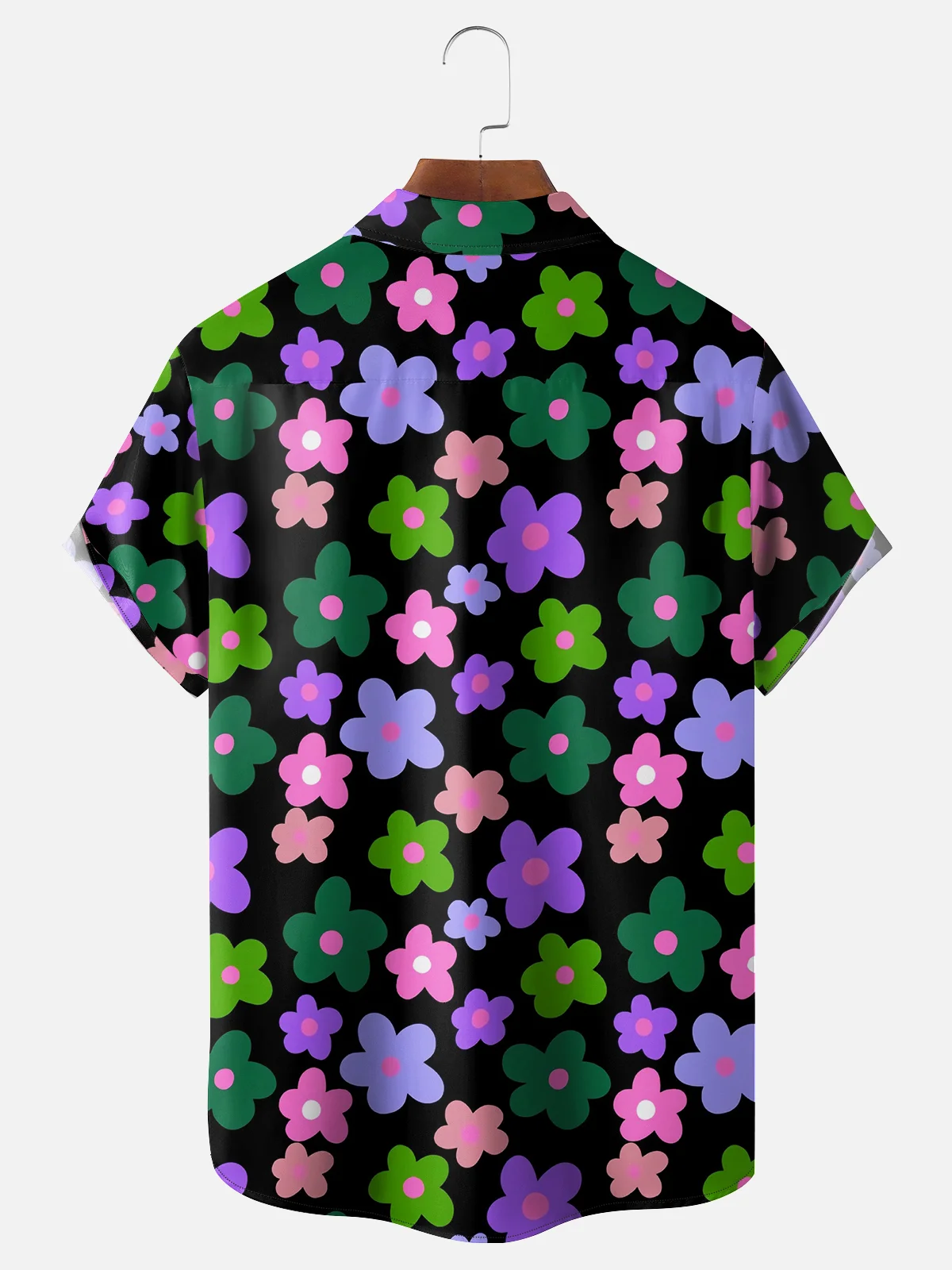 Moisture-wicking Floral Chest Pocket Hawaiian Shirt