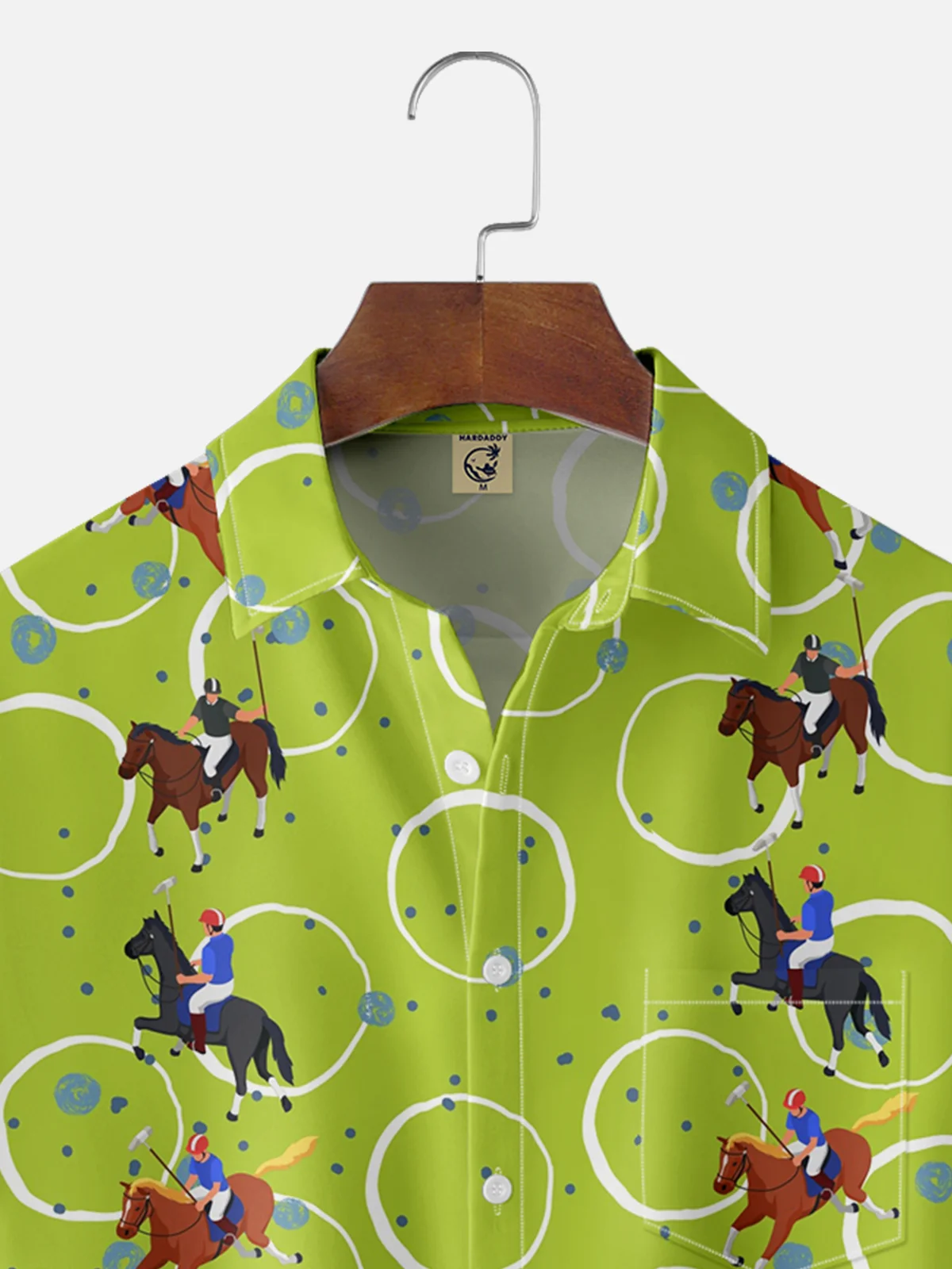 Moisture-wicking Kentucky Derby Horse Racing Chest Pocket Casual Shirt