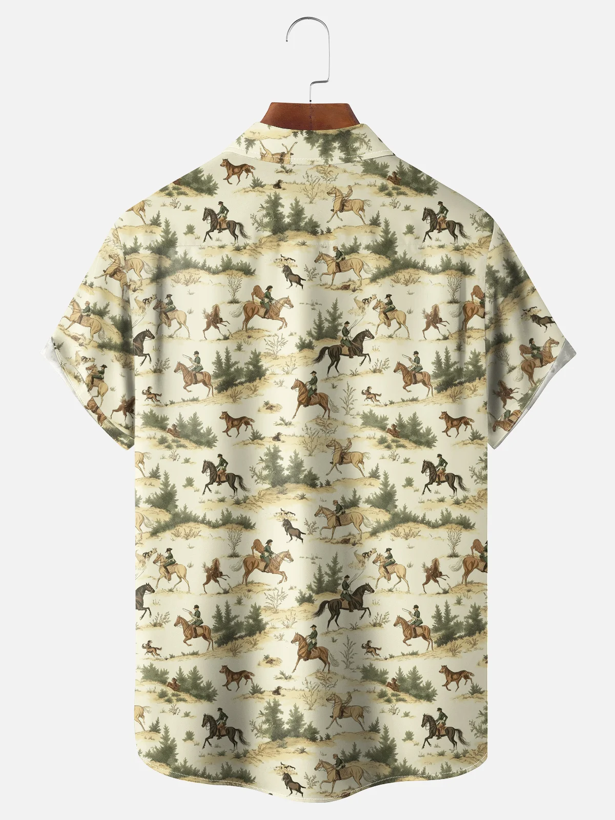 Moisture-wicking Western Cowboy Horse Kentucky Derby Chest Pocket Casual Shirt