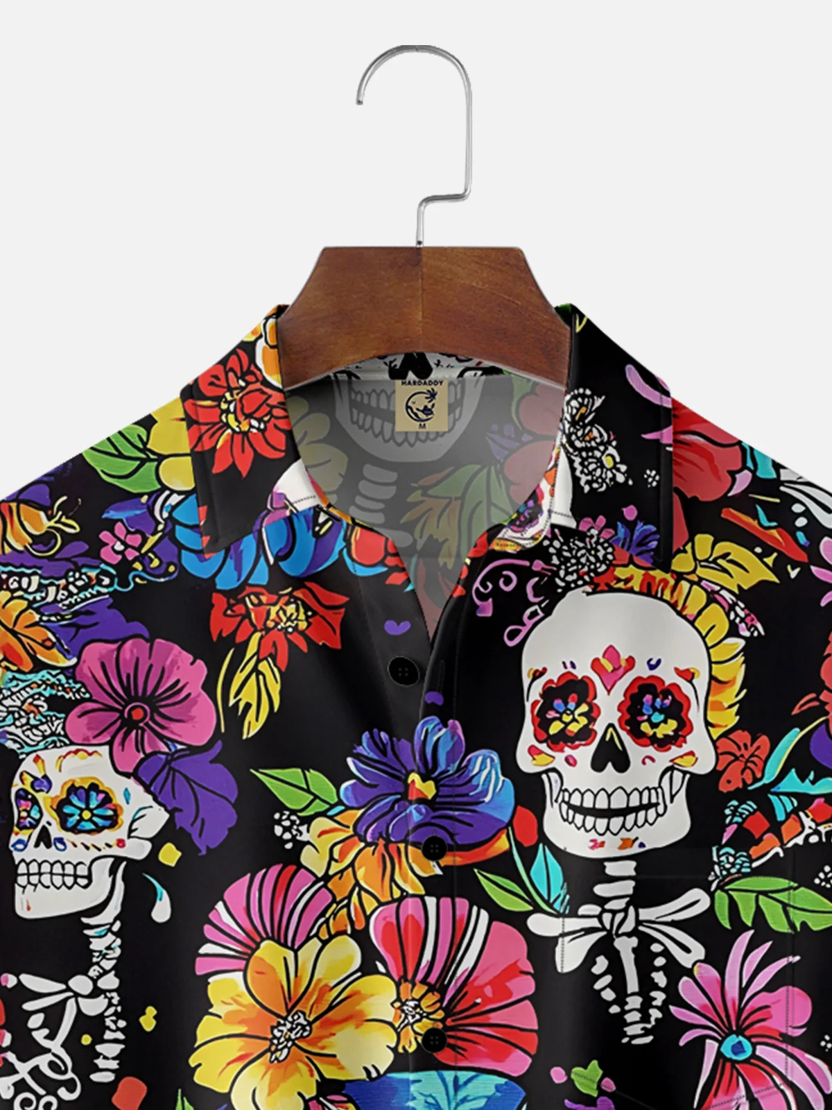 Moisture-wicking Cinco de Mayo Day of the Dead Mexican Skull Chest Pocket Casual Shirt