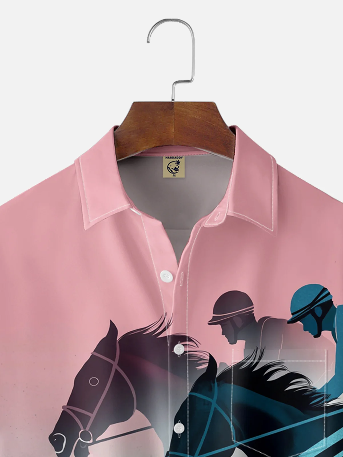 Moisture-wicking Kentucky Derby Race Day Horse Chest Pocket Casual Shirt