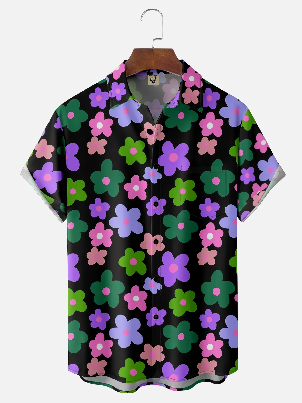 Moisture-wicking Floral Chest Pocket Hawaiian Shirt