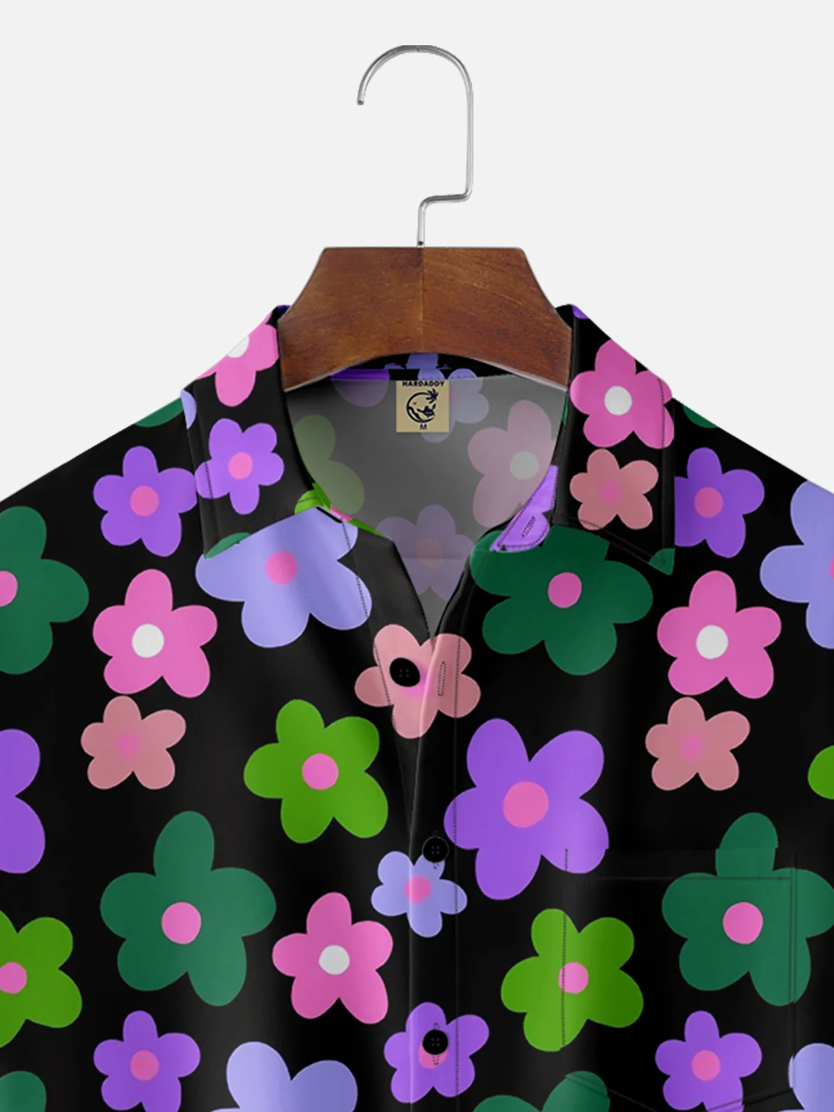 Moisture-wicking Floral Chest Pocket Hawaiian Shirt