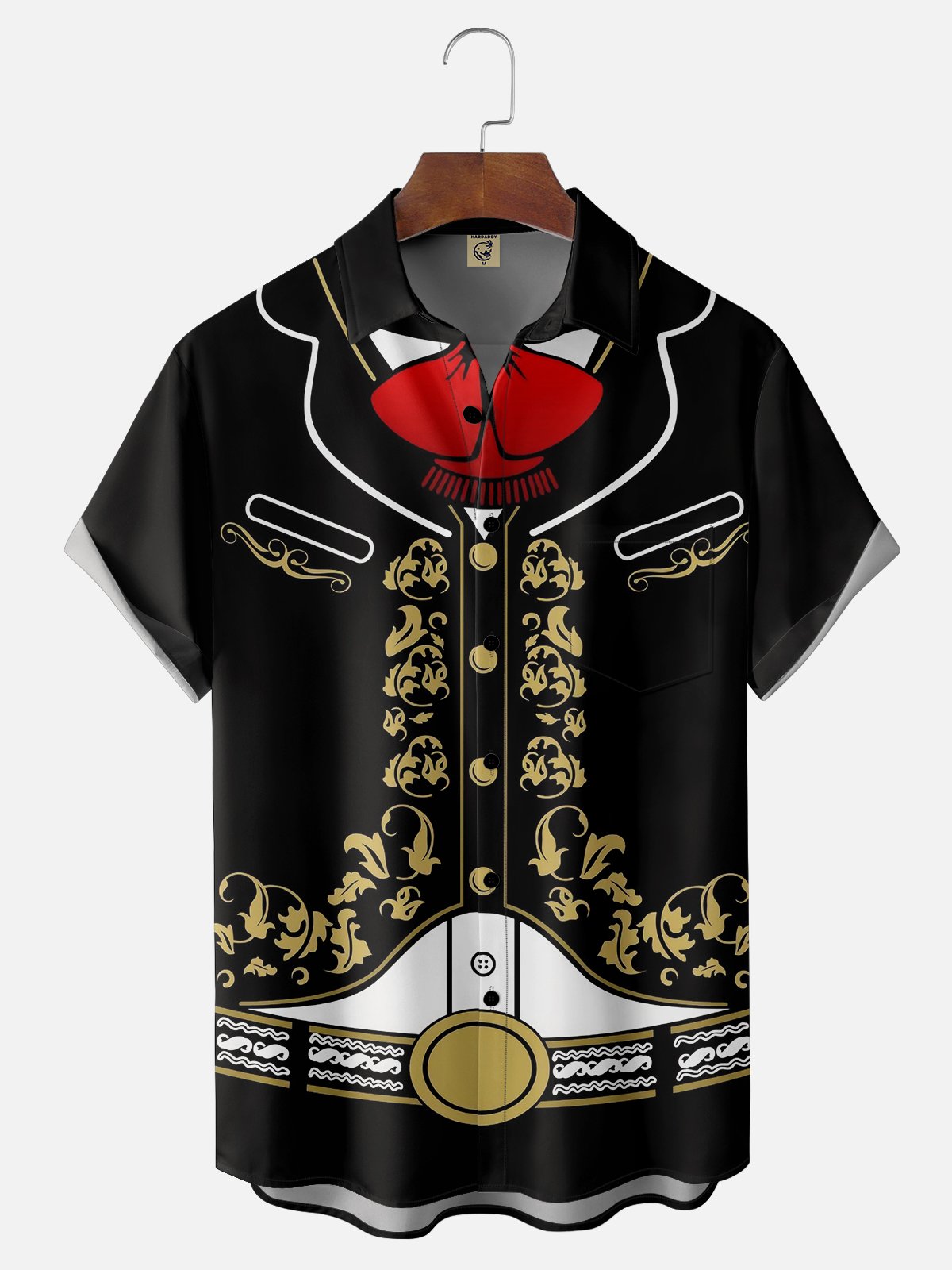 Moisture-wicking Cinco de Mayo Day of the Dead Mexican Ethnic Chest Pocket Casual Shirt