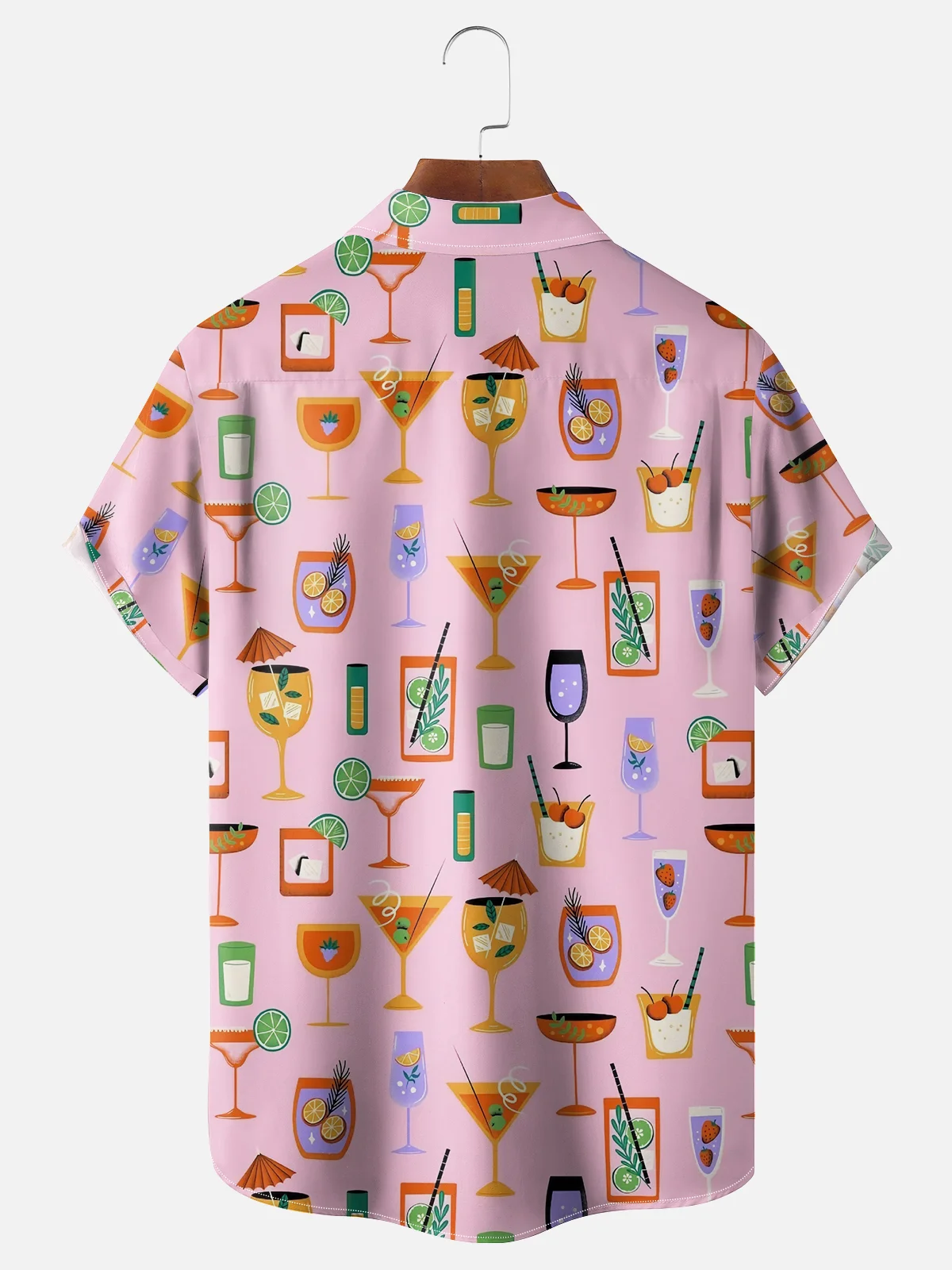Moisture-wicking Funky Cocktail Chest Pocket Hawaiian Shirt